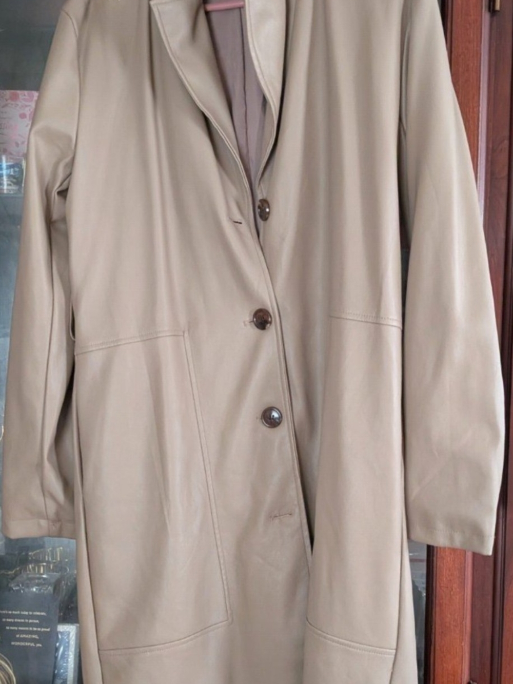 Tahari Trench Leather Trench Coat